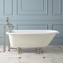 Signature Hardware White 61 x 31 in. Freestanding Bathtub End Drain 