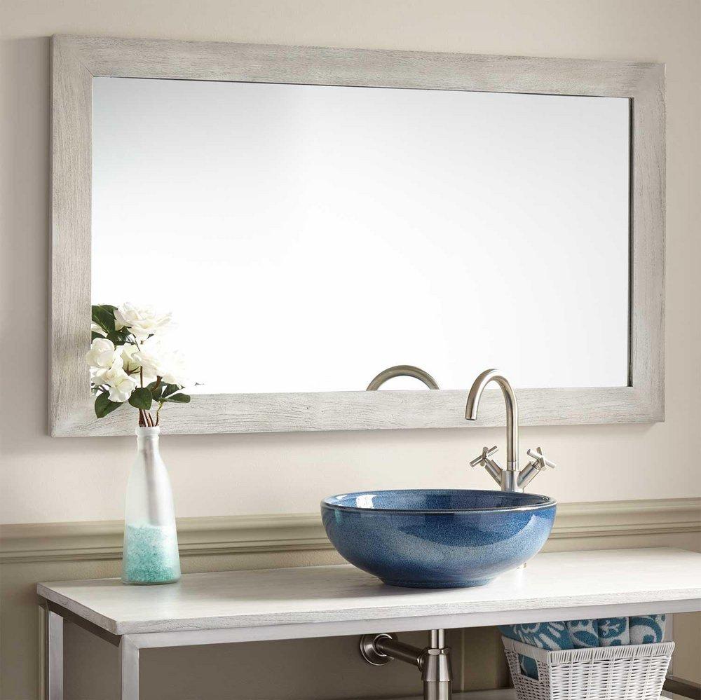 Signature Hardware Light Grey Rectangular Mirror in Light Grey 