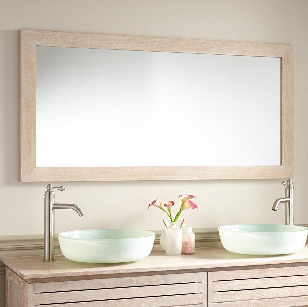 Signature Hardware Whitewash Rectangular Mirror in Whitewash 