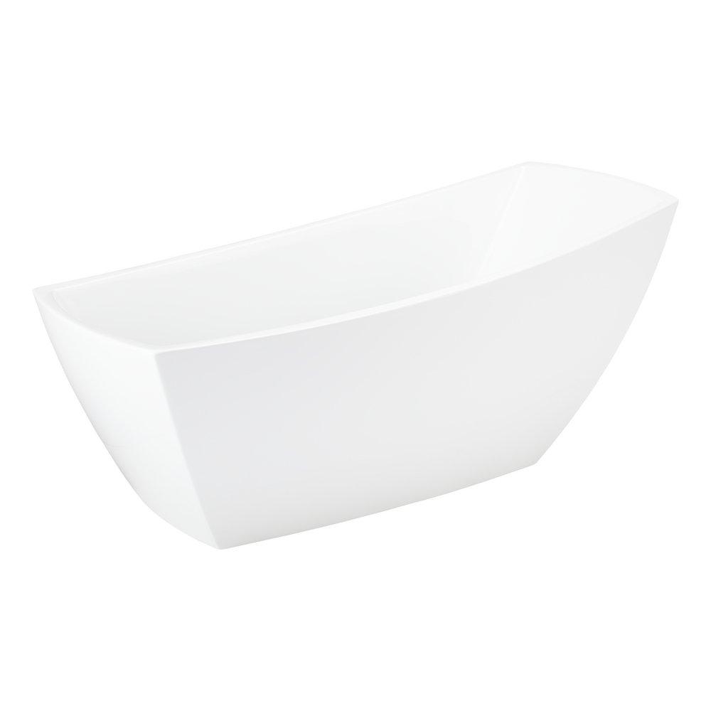 Signature Hardware White 67 x 31-1/8 in. Freestanding Bathtub with End Drain 