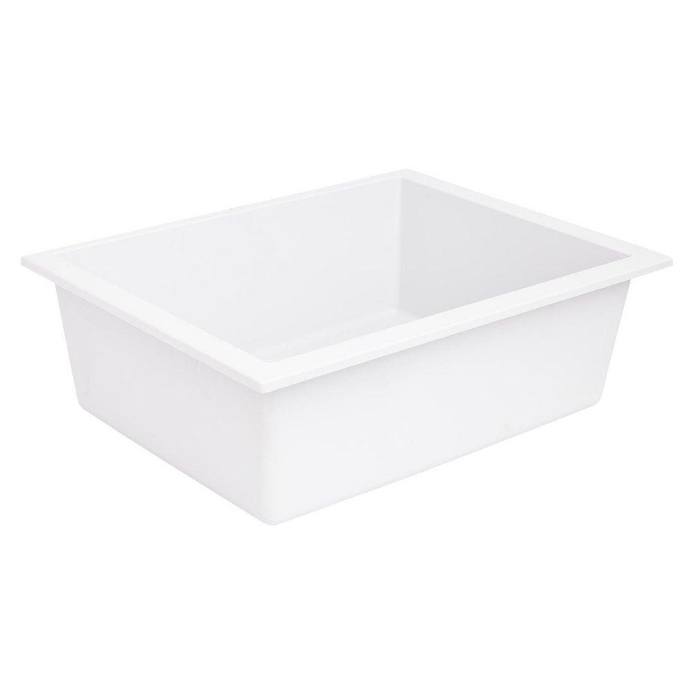 Signature Hardware Cloud White 23-5/8 x 17-7/8 in. No Hole Composite Single Bowl Undermount Kitchen Sink 
