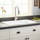 Signature Hardware Cloud White 29-7/8 x 19-7/8 in. No Hole Composite Single Bowl Drop-in Kitchen Sink 