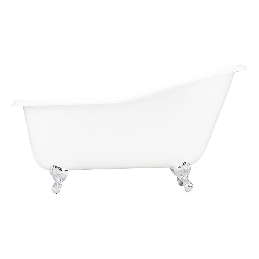 Signature Hardware White 57 x 30 in. Freestanding Bathtub with Right Drain 