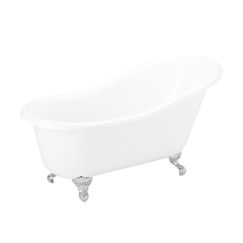 Signature Hardware White 57 x 30 in. Freestanding Bathtub with Right Drain 