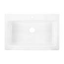 Signature Hardware White 33 x 22-1/8 in. 4 Hole Cast Iron Single Bowl Farmhouse Kitchen Sink 