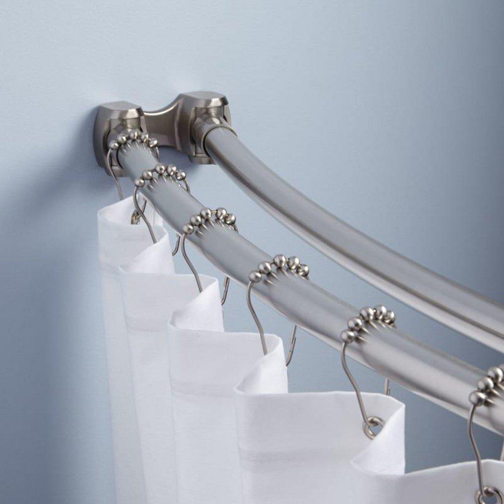 Signature Hardware Brushed Nickel 72 CRVD DBL SHWR ROD BN 