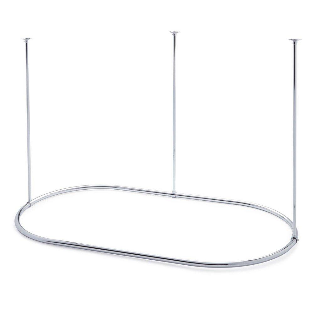 Signature Hardware Chrome 48 in. Ceiling Mount Oval Shower Rod 