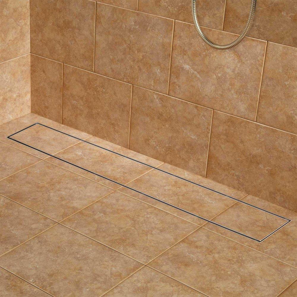 48  COHEN WIDE LINEAR SHOWER DRAIN - BRUSHED STAINLESS STEEL 