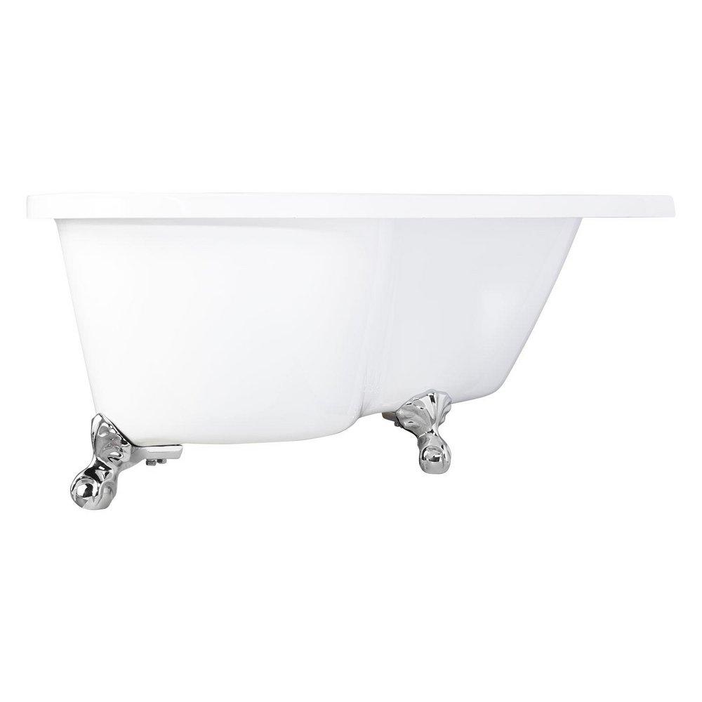 Signature Hardware White 70 x 59-1/2 in. Freestanding Bathtub Offset Drain 
