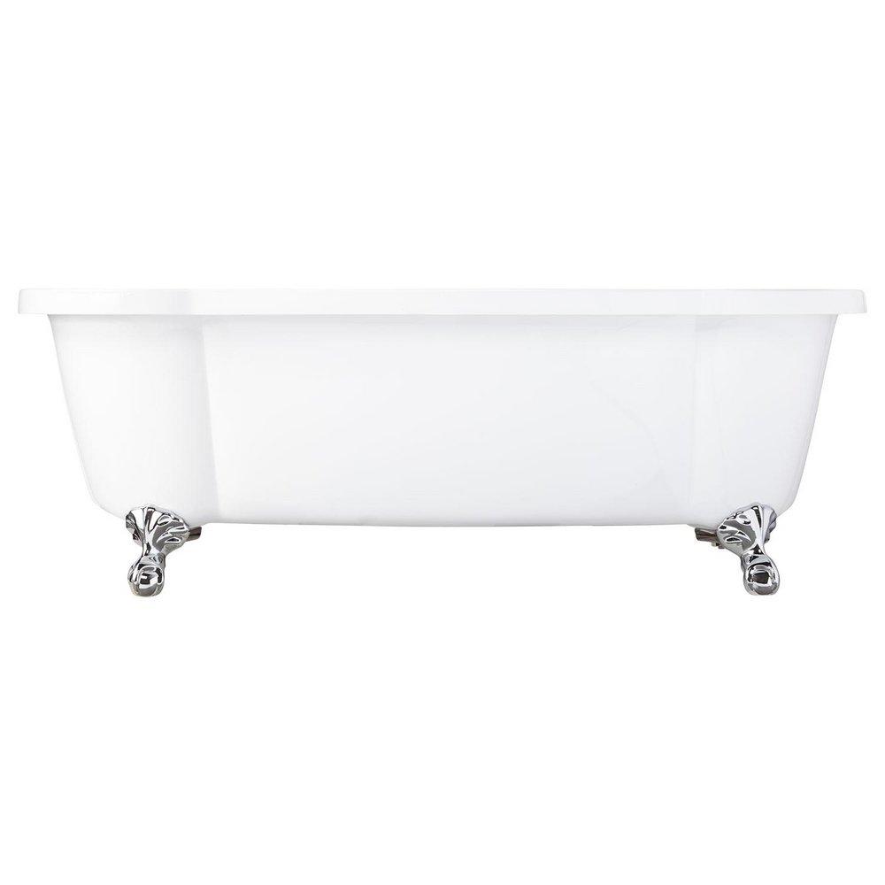 Signature Hardware White 70 x 59-1/2 in. Freestanding Bathtub Offset Drain 