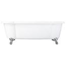 Signature Hardware White 70 x 59-1/2 in. Freestanding Bathtub Offset Drain 