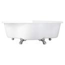 Signature Hardware White 70 x 59-1/2 in. Freestanding Bathtub Offset Drain 