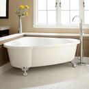 Signature Hardware White 70 x 59-1/2 in. Freestanding Bathtub Offset Drain 