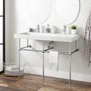 Signature Hardware Carrara Marble/Chrome Integral Bathroom Sink in Carrara Marble 