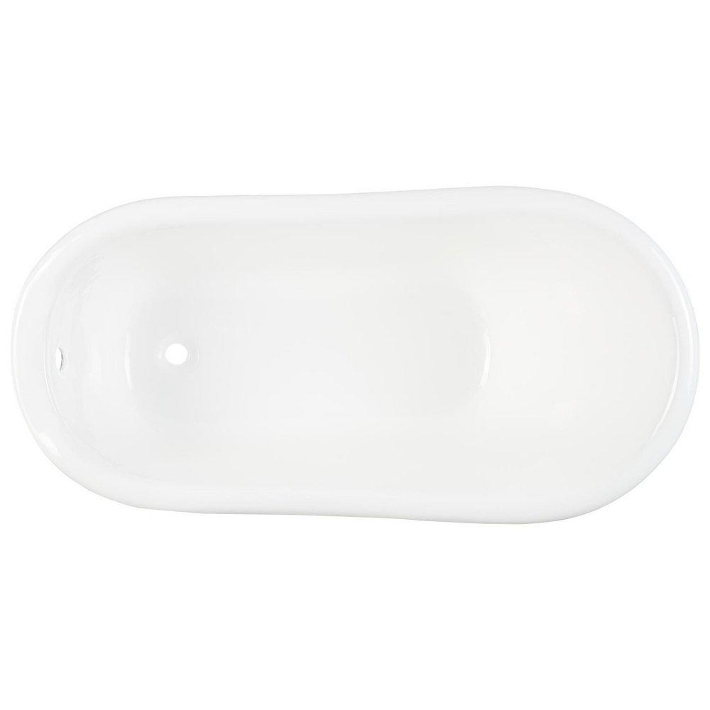Signature Hardware White 60 x 30-1/2 in. Freestanding Bathtub End Drain 