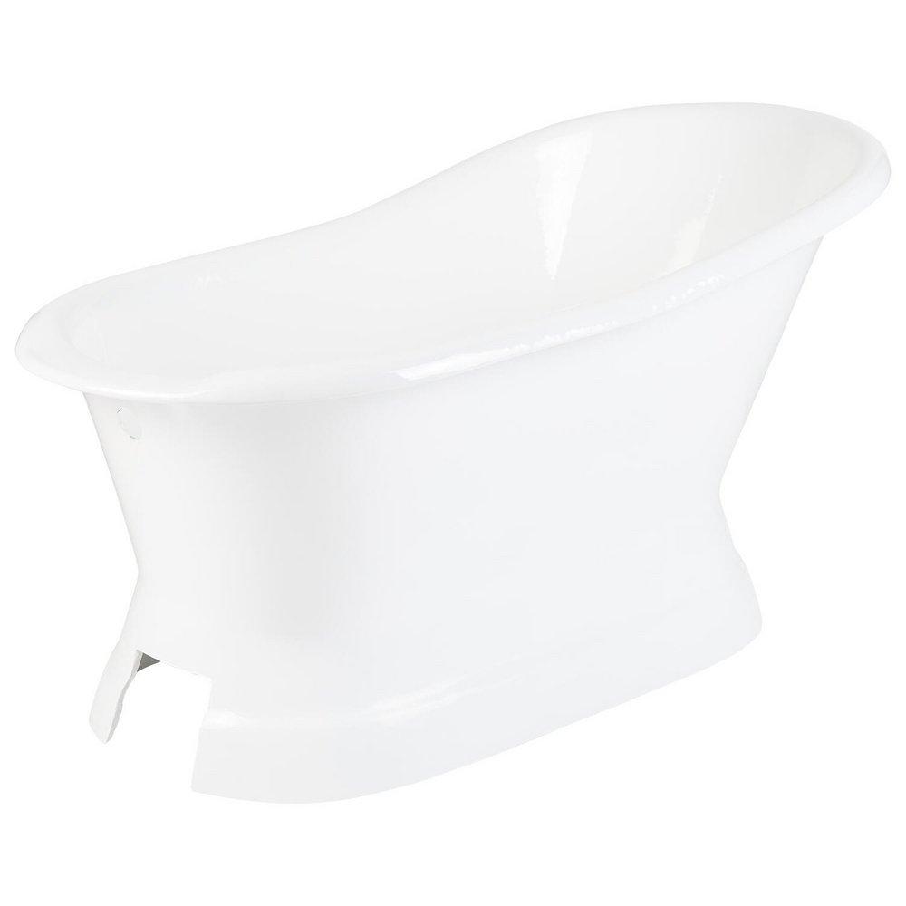Signature Hardware White 60 x 30-1/2 in. Freestanding Bathtub End Drain 
