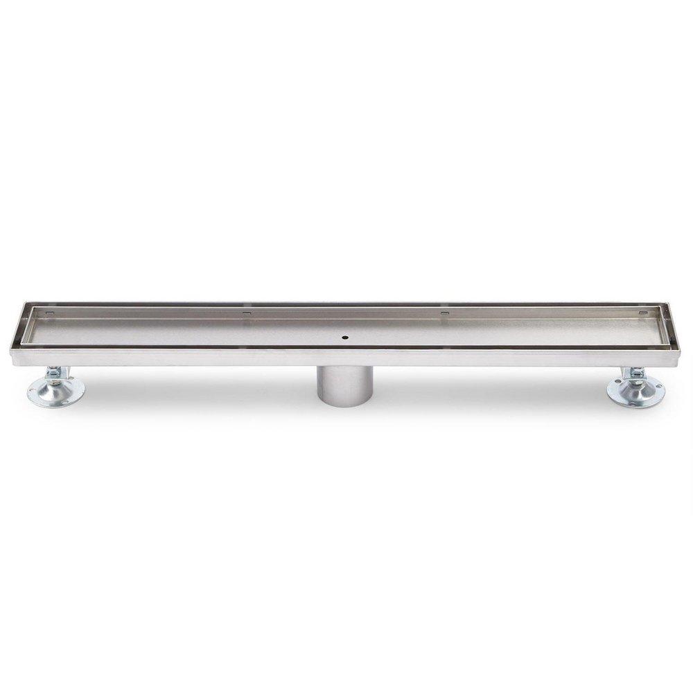 Brushed Stainless Linear Shower Drain Squares, 2.75 Wide