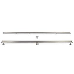 60 in. Linear Shower Drain with Drain Flange in Brushed Stainless Steel