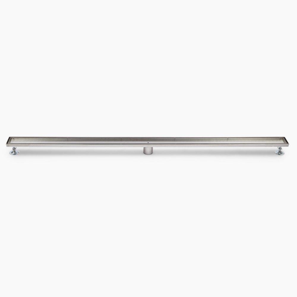 Signature Hardware Brushed Stainless Steel 60 in. Linear Shower Drain with Drain Flange 