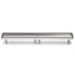 32 in. Linear Shower Drain with Drain Flange in Brushed Stainless Steel