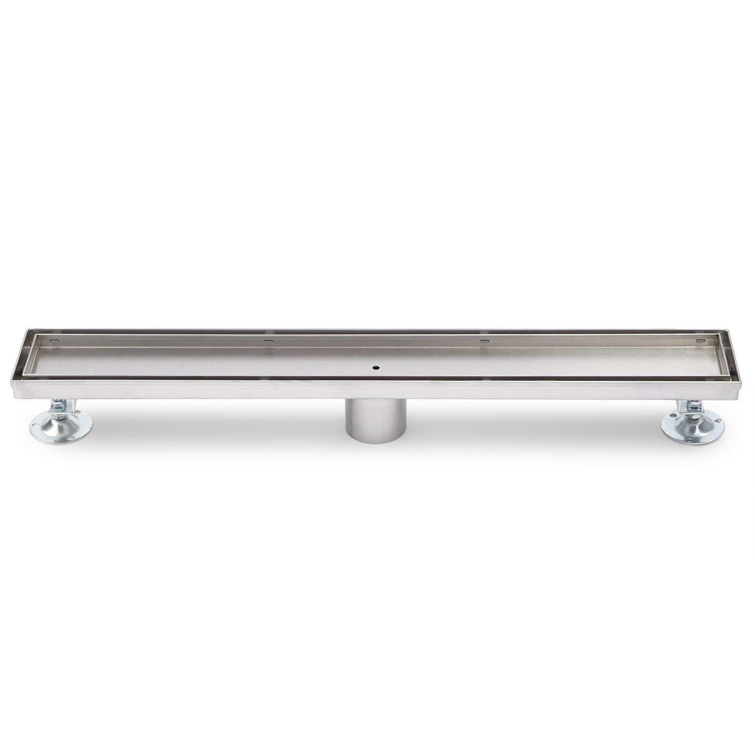 Signature Hardware Brushed Stainless Steel 36 in. Linear Shower Drain with Drain Flange 