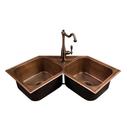 33 x 31 in. No Hole Copper Double Bowl Self-rimming/Drop-in Kitchen Sink in Antique Copper