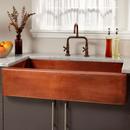 Signature Hardware Medium Antique Copper 42 x 22 in. Copper Single Bowl Farmhouse Kitchen Sink 