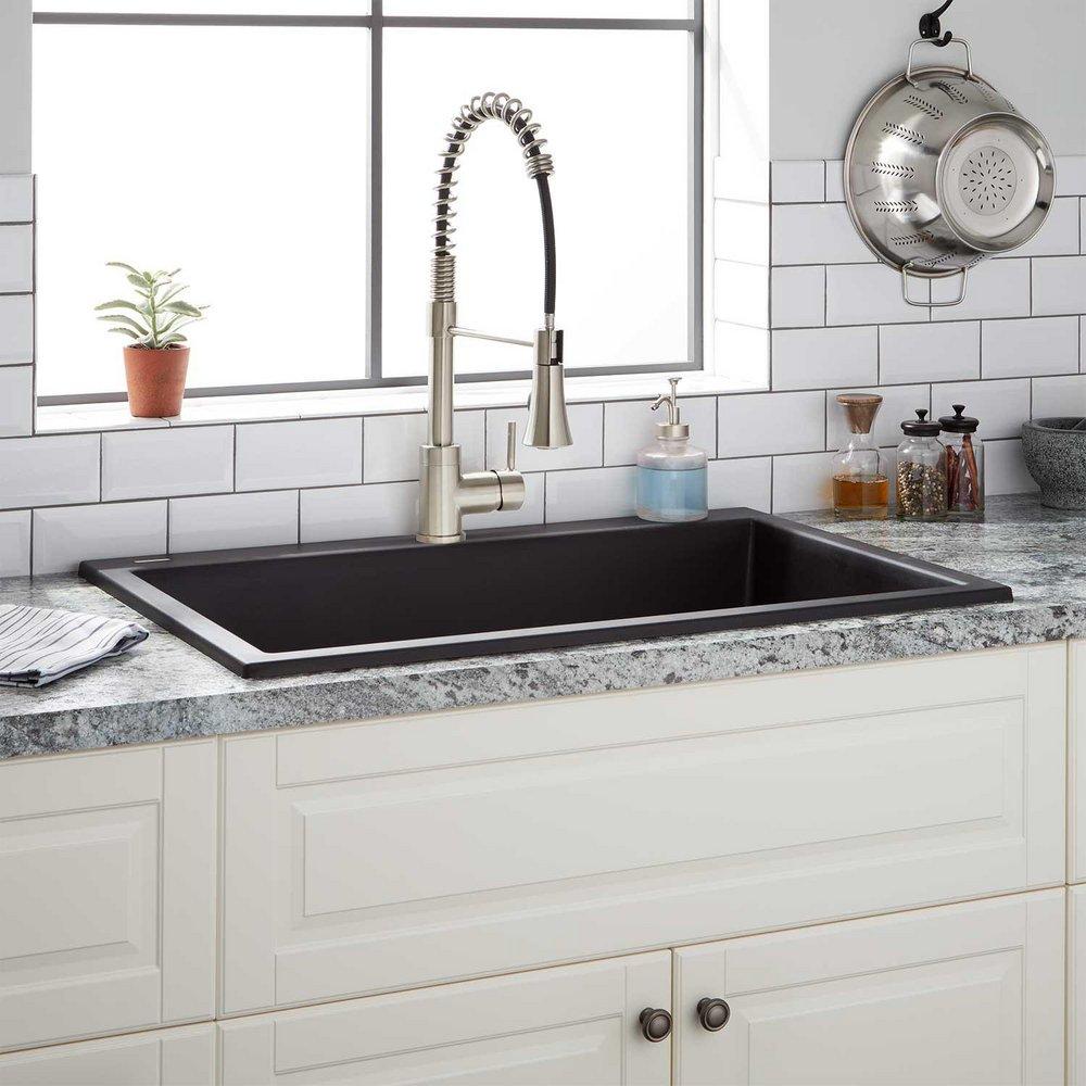 Signature Hardware Black Undermount Bathroom Sink 