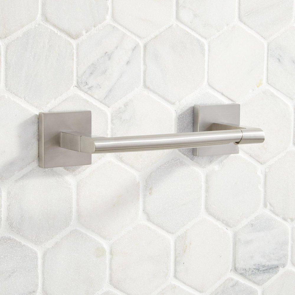 Signature Hardware Brushed Nickel Wall Toilet Tissue Holder 