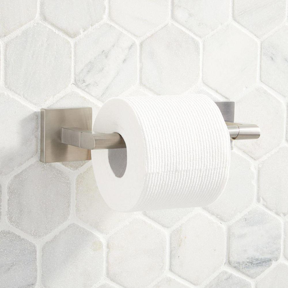 Signature Hardware Brushed Nickel Wall Toilet Tissue Holder 