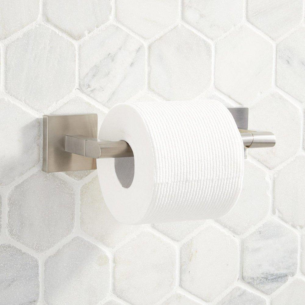 Signature Hardware Brushed Nickel Wall Toilet Tissue Holder 