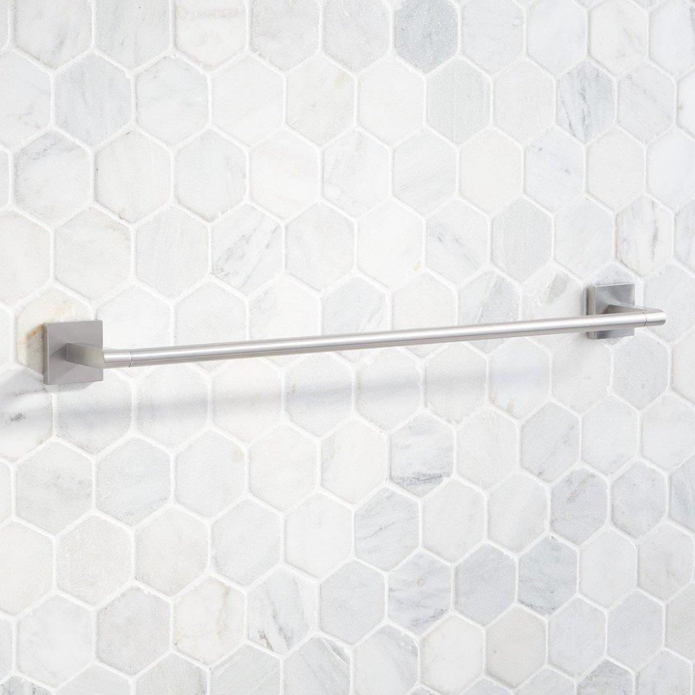 Signature Hardware Brushed Nickel Towel Bar in Matte Black 