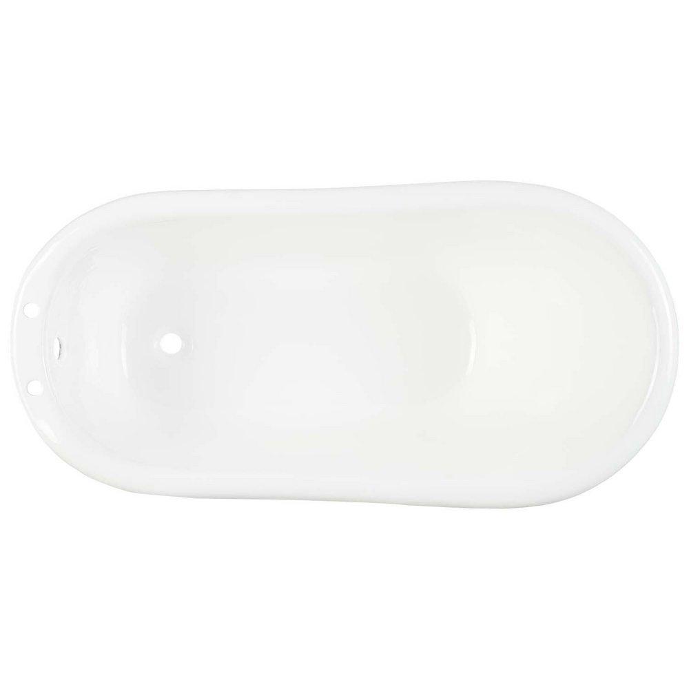 Signature Hardware White 60 x 30-1/2 in. Freestanding Bathtub End Drain 