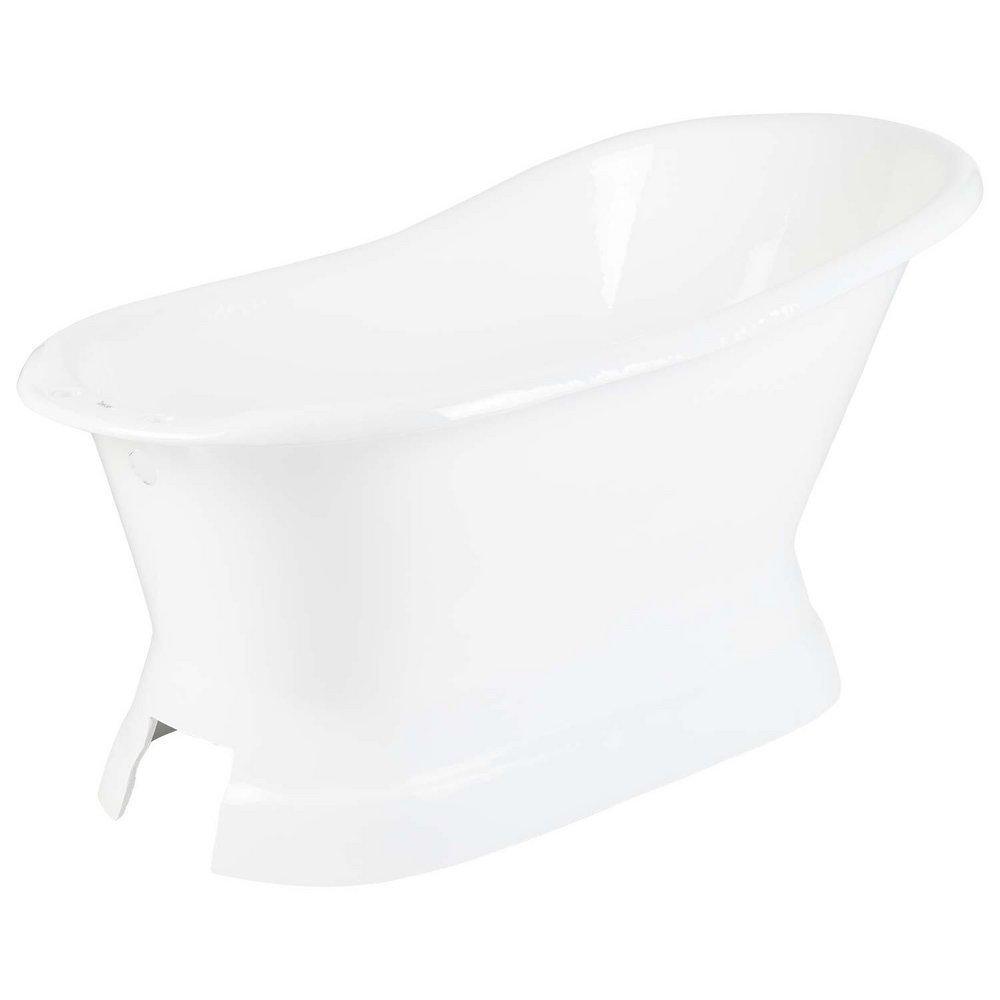 Signature Hardware White 60 x 30-1/2 in. Freestanding Bathtub End Drain 
