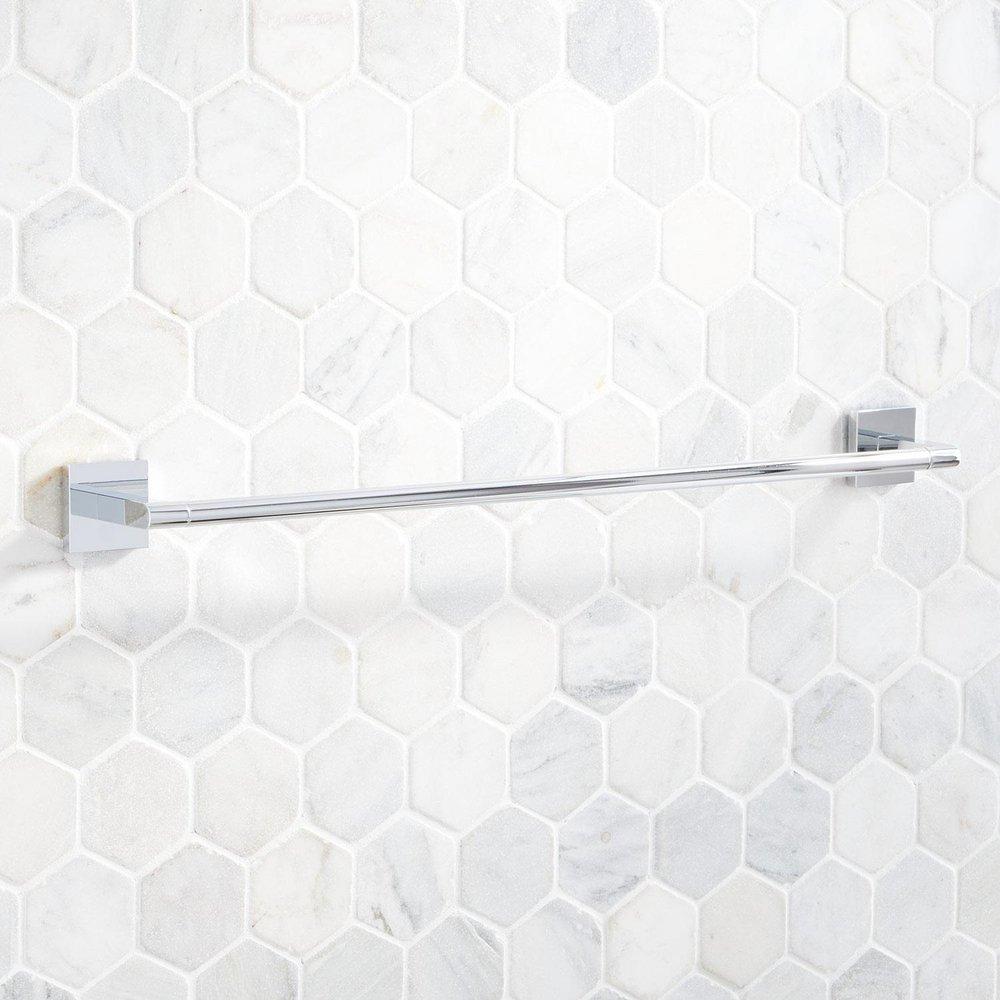 Signature Hardware Chrome Towel Bar in Matte Black 