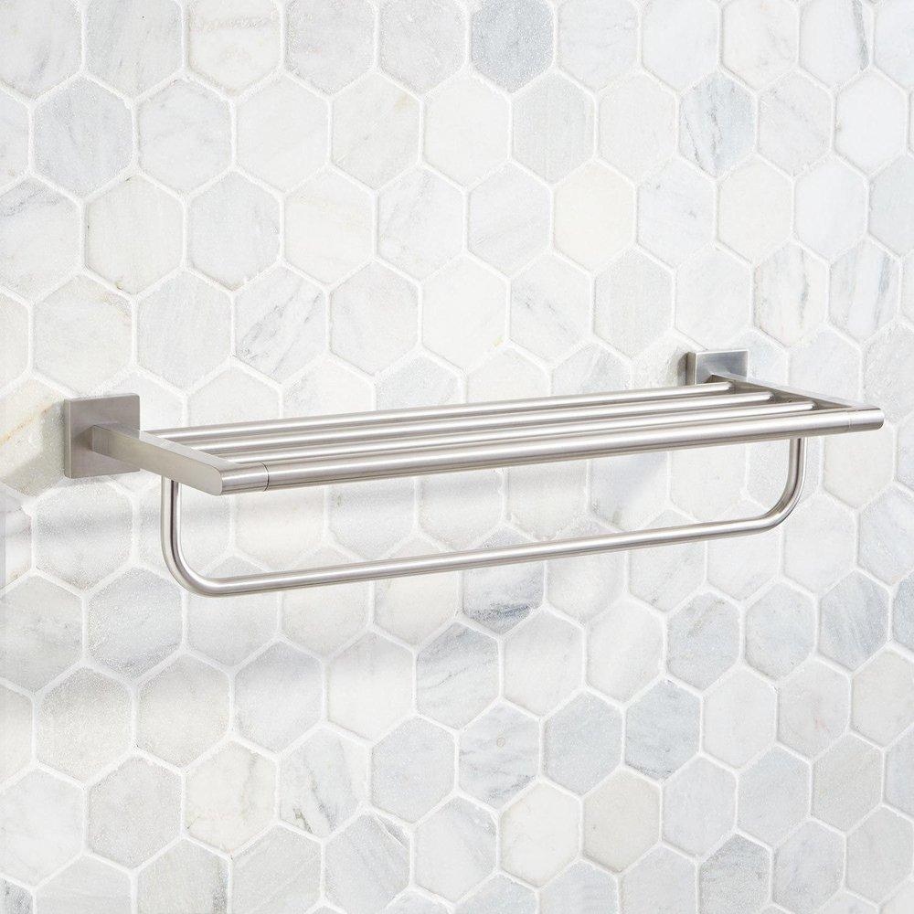 Signature Hardware Brushed Nickel 23-5/8 in. Towel Holder 