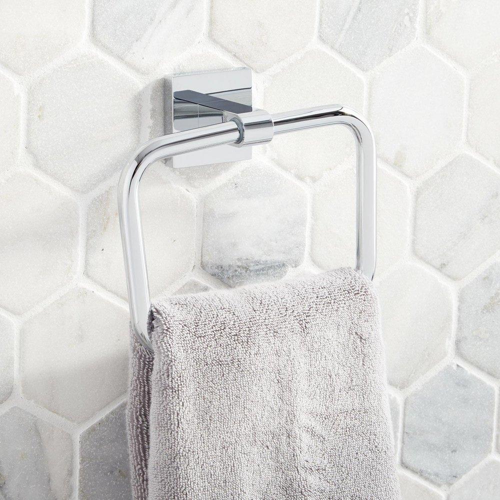 Signature Hardware Chrome Square Closed Towel Ring 