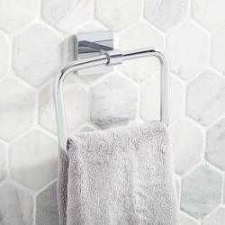 Square Closed Towel Ring in Polished Chrome