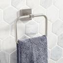 Signature Hardware Brushed Nickel Square Closed Towel Ring 