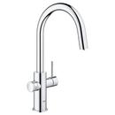 GROHE StarLight&reg; Chrome Single Handle Pull Out Kitchen Faucet 