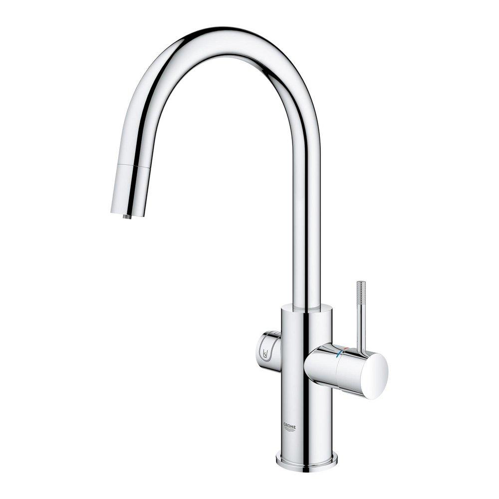 GROHE StarLight Chrome Single Handle Pull Out Kitchen Faucet 