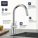 GROHE StarLight Chrome Single Handle Pull Out Kitchen Faucet 