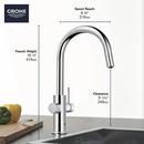 GROHE StarLight Chrome Single Handle Pull Out Kitchen Faucet 