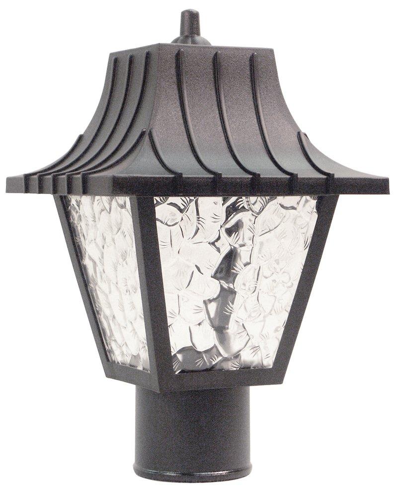 Liteco Black 60W 1-Light Incandescent Medium E-26 Base Plastic Ceiling Post Lamp 