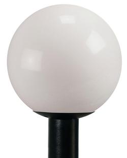 75W 1-Light Incandescent Medium E-26 Polycarbonate Opal Globe Post Top Fixture in Black