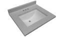 37 x 22 in. 3-Hole 1-Bowl Cultured Marble Vanity Top for CUT37WT Vanity in Frost