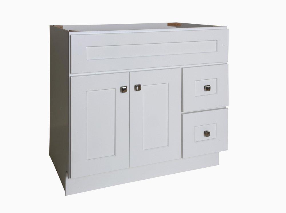Design House White 36 x 31-1/2 x 21 in. 1-Door Freestanding Vanity Base 