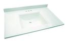 25 in x 22 in Single Bowl Cultured Marble Vanity Top in Solid White