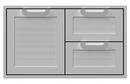 36 in. Double Drawer and Single Storage Door Combination in Stainless Steel