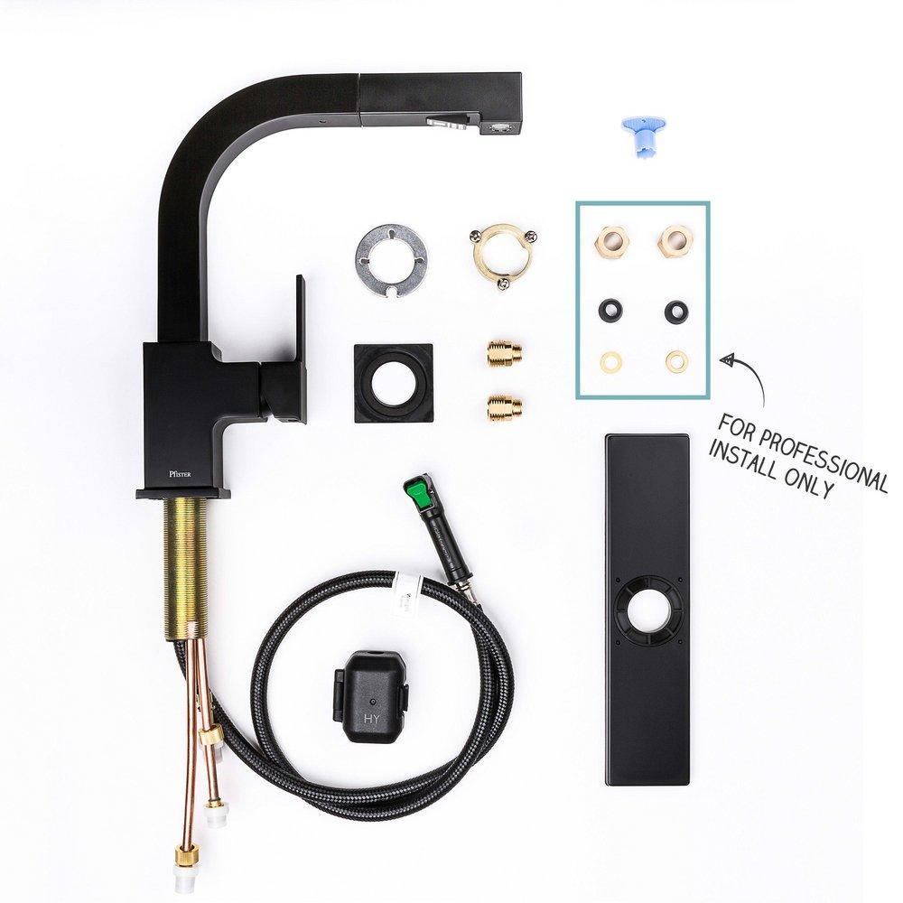 Pfister Matte Black Single Handle Pull Out Kitchen Faucet 